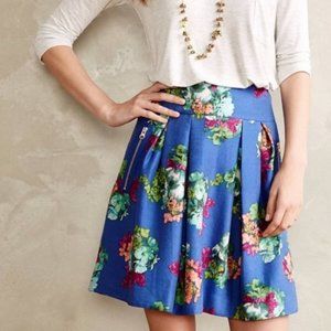 Maeve (Anthropologie) Blue Flower Skirt